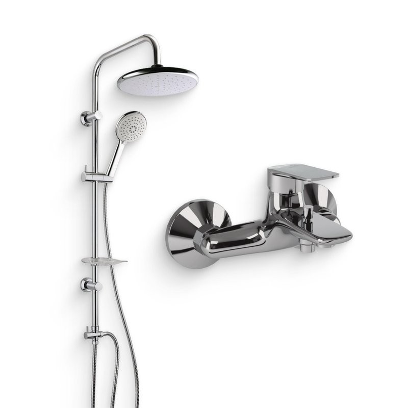 Душевой комплект Смеситель Paini Laguna LACR111 + Стойка RS 50CR191B0RS1P3