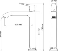 Смеситель для раковины Wonzon & Woghand WW-88019072-MB черный матовый
