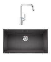 Комплект Мойка Blanco Subline 800-U темная скала + Смеситель Grohe Eurosmart