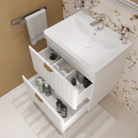 Тумба с раковиной STWORKI Ларвик 60 белая матовая