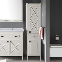 Шкаф пенал для ванной ASB-Woodline Монте 40 R, бежевый