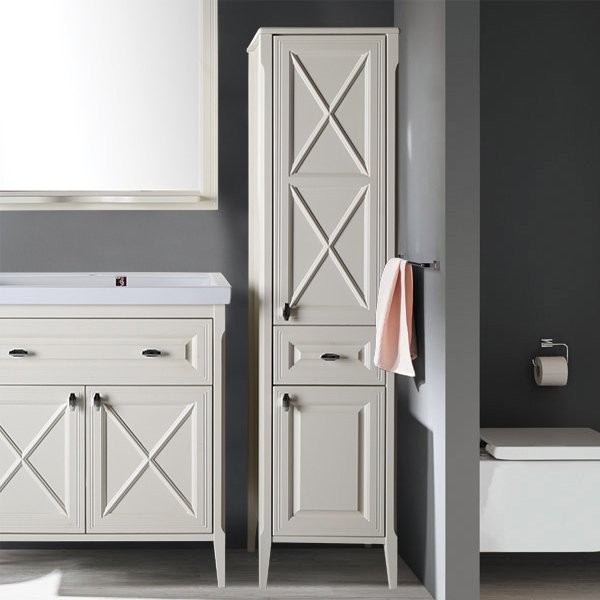 Шкаф пенал для ванной ASB-Woodline Монте 40 R, бежевый