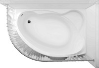 Акриловая ванна Aquanet Jersey 00205329 R 170x100 см, угловая, правая, пристенная, белая, асимметричная, с каркасом