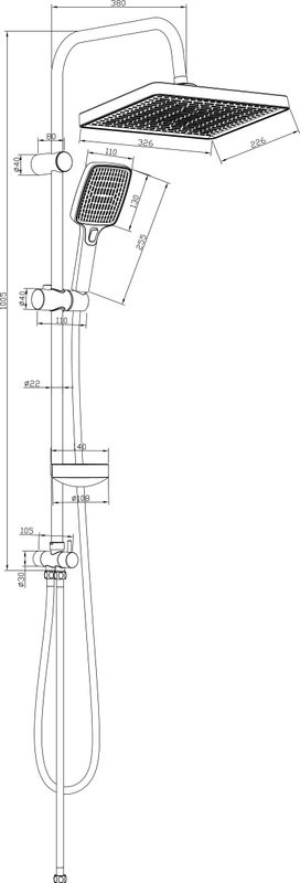 Душевая стойка STWORKI Берген S21180BK