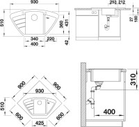 Комплект Мойка Blanco Zia 9 E белая + Измельчитель Franke