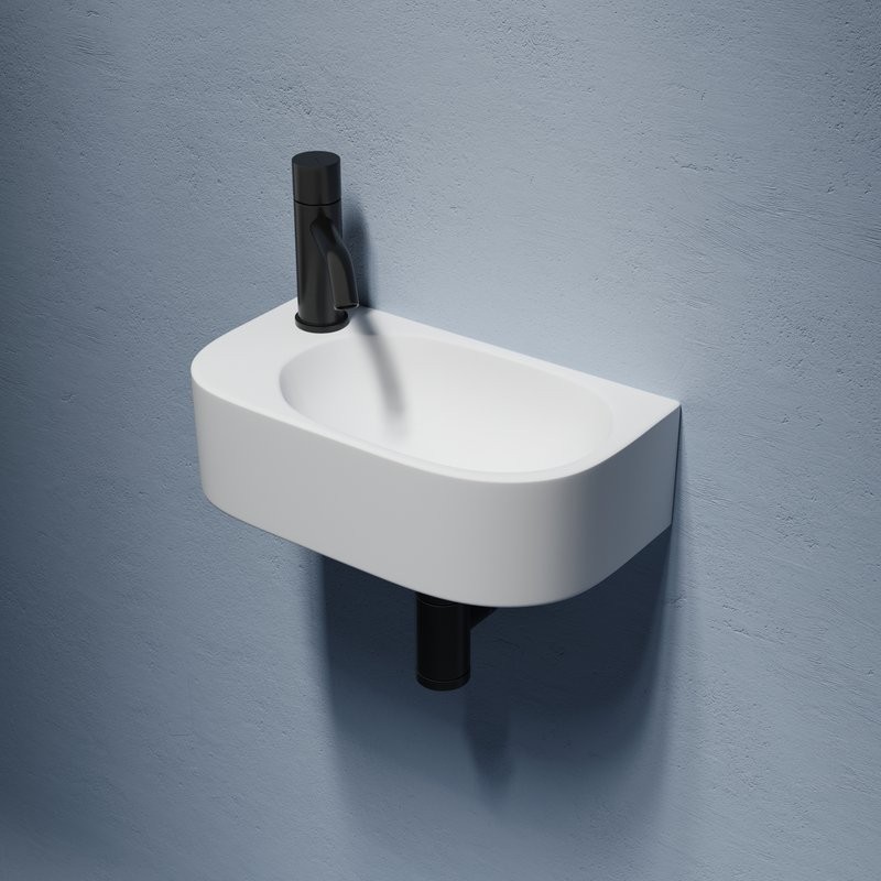 Раковина маленькая в туалет Ceramicanova Element CN6066R белый глянцевый