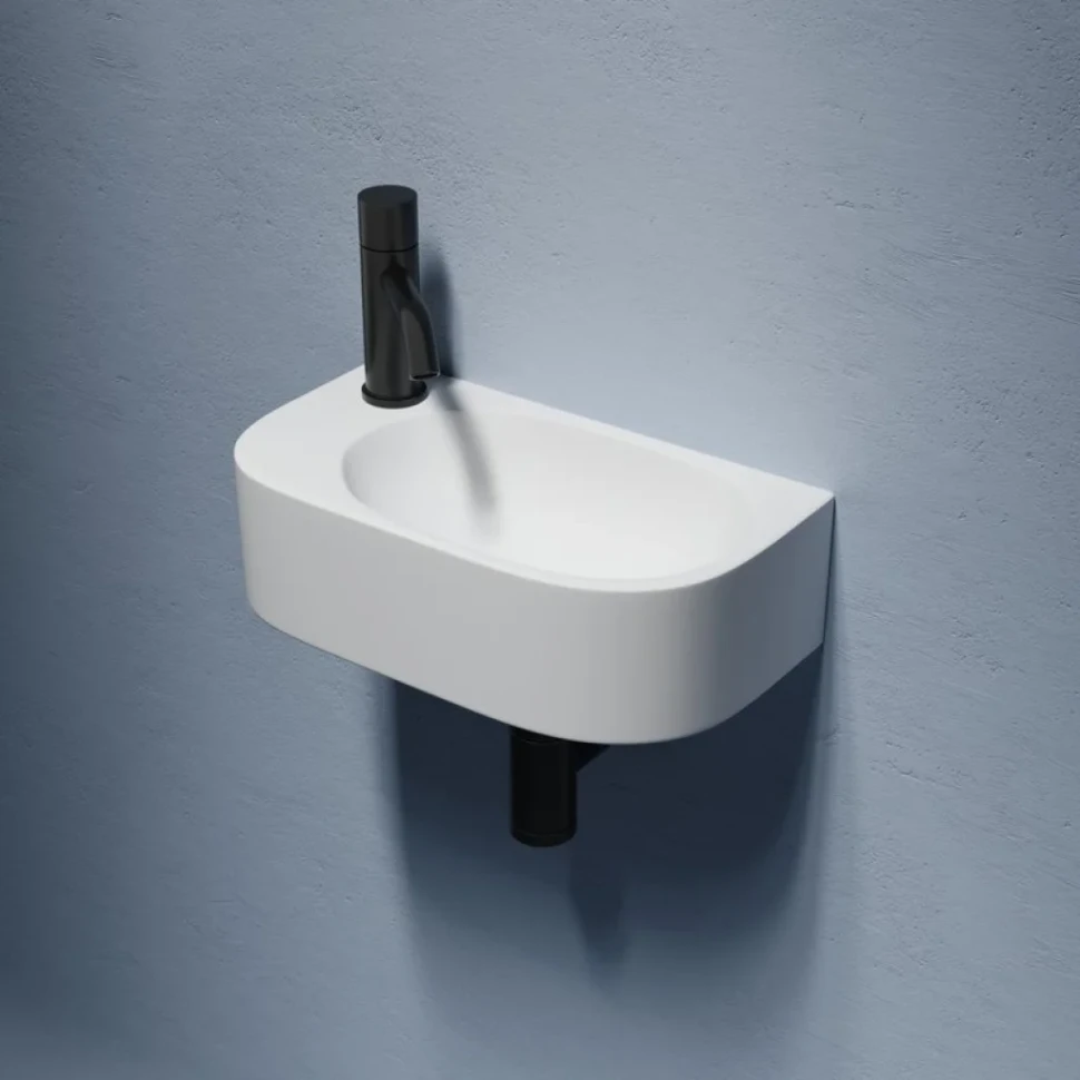 Раковина маленькая в туалет Ceramicanova Element CN6066R белый глянцевый