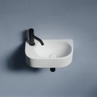 Раковина маленькая в туалет Ceramicanova Element CN6066R белый глянцевый