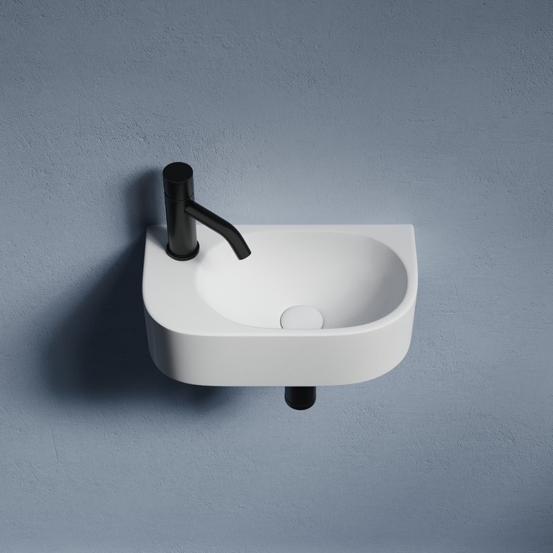 Раковина маленькая в туалет Ceramicanova Element CN6066R белый глянцевый
