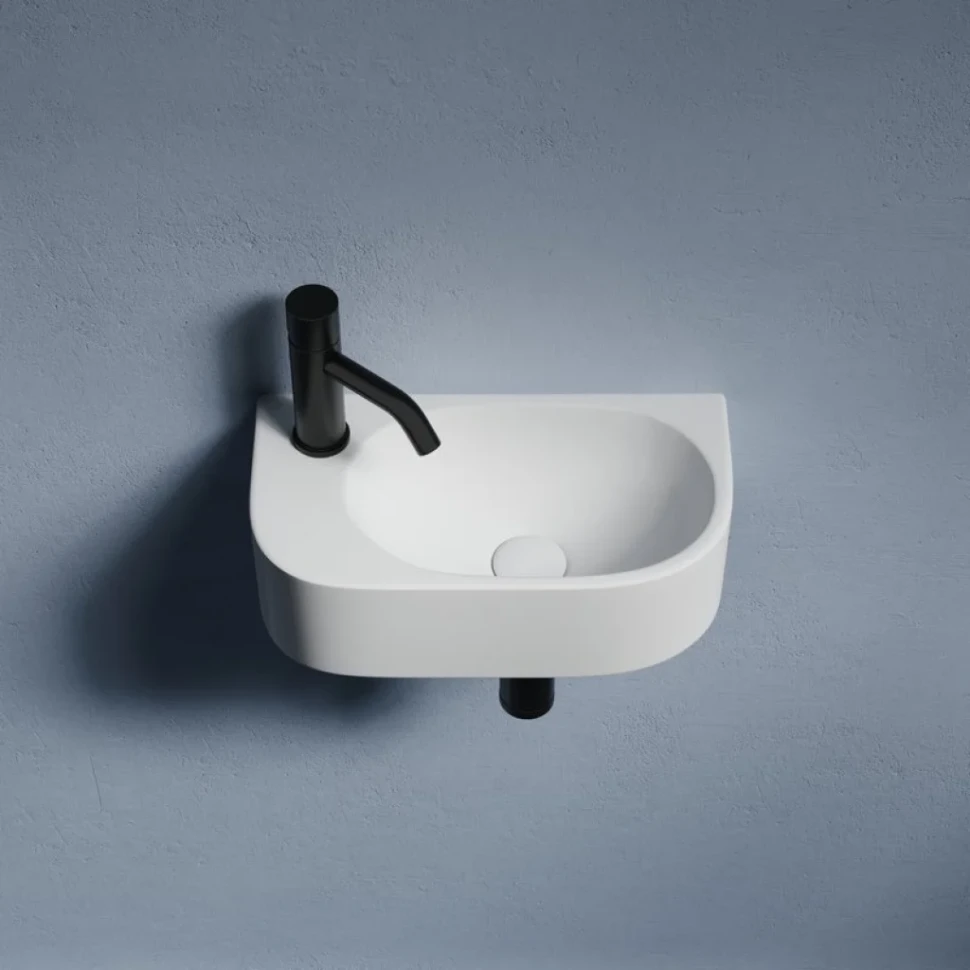 Раковина маленькая в туалет Ceramicanova Element CN6066R белый глянцевый