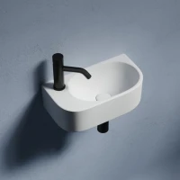 Раковина маленькая в туалет Ceramicanova Element CN6066R белый глянцевый