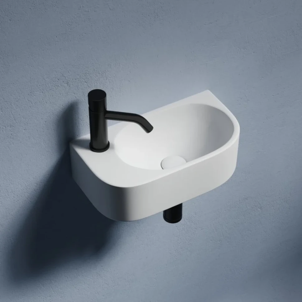 Раковина маленькая в туалет Ceramicanova Element CN6066R белый глянцевый