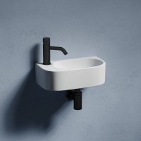 Раковина маленькая в туалет Ceramicanova Element CN6066R белый глянцевый