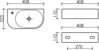Раковина маленькая в туалет Ceramicanova Element CN6066R белый глянцевый