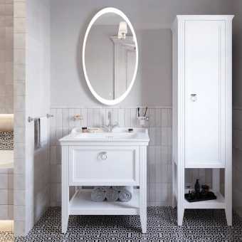 Мебель для ванной VitrA Valarte 80 матовая белая с зеркалом DIWO Ярославль 60 с подсветкой