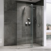 Душевая перегородка Abber Komfort AG09120 120 см, профиль хром, стекло прозрачное