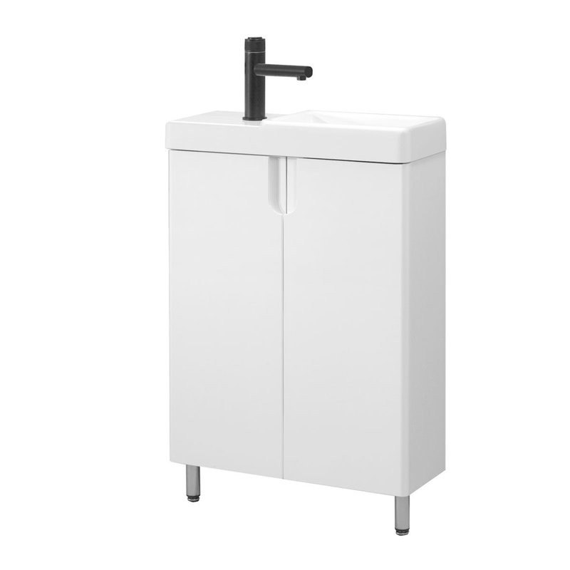 Тумба с раковиной Belux Даллас 55 R напольная, белая глянцевая