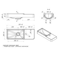 Тумба с раковиной Belux Даллас 55 R напольная, белая глянцевая