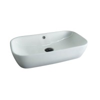 Накладная раковина GID Geometrico N9217 61 глянцевая белая, прямоугольная, фаянс