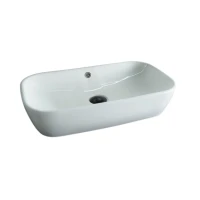 Накладная раковина GID Geometrico N9217 61 глянцевая белая, прямоугольная, фаянс