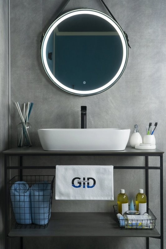 Накладная раковина GID Geometrico N9217 61 глянцевая белая, прямоугольная, фаянс