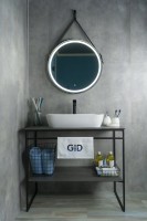 Накладная раковина GID Geometrico N9217 61 глянцевая белая, прямоугольная, фаянс