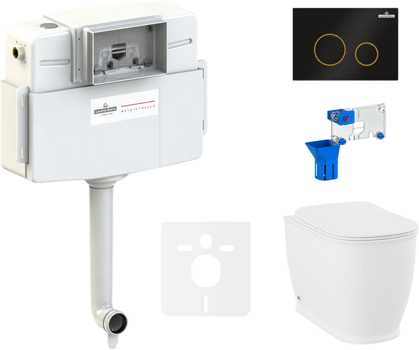 Комплект Lavinia Boho Унитаз приставной Bell Pro 33014040 + Крышка-сиденье Bell Pro 33290100 с микролифтом + Бачок скрытого монтажа RelFix 38020010 + Кнопка RelFix 38050803 + Дозатор RelFix 38040010