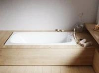 Акриловая ванна WHITECROSS Layla Slim 180x80 см, встраиваемая, белый глянец, с каркасом