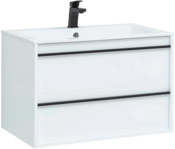 Тумба под раковину Aquanet Lino 80 белый матовый