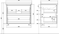 Тумба с раковиной SanStar Инфинити 70 подвесная, дуб сонома светлый, графит софт, раковина Миранда