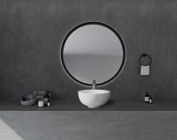 Накладная раковина Abber Stein AS2617 40 матовая белая, круглая, искусственный камень