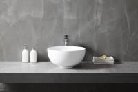 Накладная раковина Abber Stein AS2617 40 матовая белая, круглая, искусственный камень