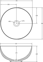 Накладная раковина Abber Stein AS2617 40 матовая белая, круглая, искусственный камень