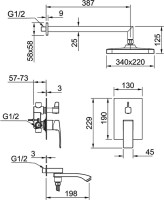 Душевой комплект Raglo R01.27 С ВНУТРЕННЕЙ ЧАСТЬЮ, хром