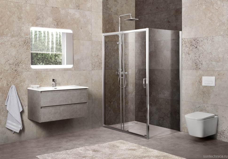 Душевой уголок BelBagno Unique UNIQUE-AH-1-120/135-100-C-Cr