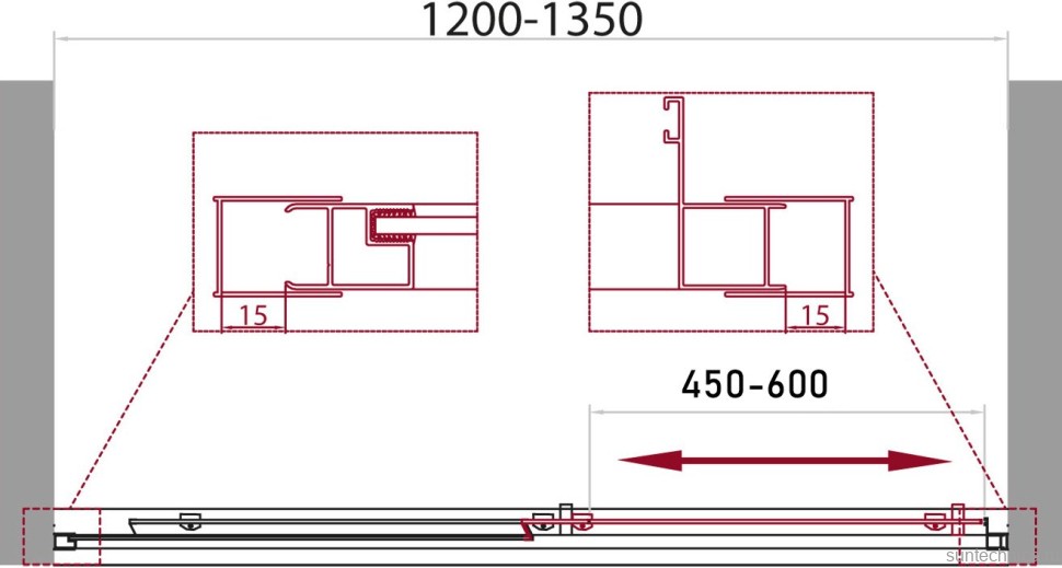 Душевой уголок BelBagno Unique UNIQUE-AH-1-120/135-100-C-Cr
