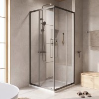 Душевой уголок Cezares Relax RELAX-304-A-2-80-C-GM 80x80, профиль оружейная сталь