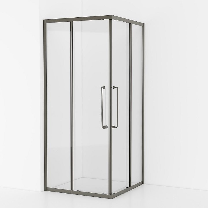Душевой уголок Cezares Relax RELAX-304-A-2-80-C-GM 80x80, профиль оружейная сталь