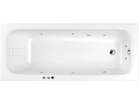 Акриловая ванна WHITECROSS Vibe 0105.170070.100.SMARTNANO.CR 170x70 см, пристенная, с гидромассажем, белая, с каркасом, со сливом-переливом, с донным клапаном