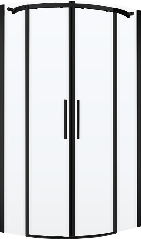 Душевой уголок BelBagno Acqua R-2-90-C-NERO профиль черный матовый