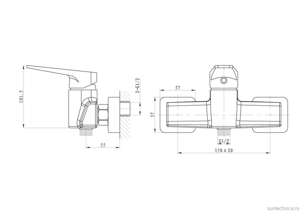 Смеситель для душа Wonzon & Woghand Athens WW-084101-CR хром