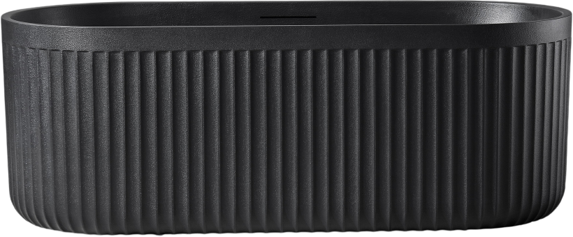 Ванна из искусственного камня Abber AM9925B 170x75 см, отдельностоящая, матовая черная, овальная