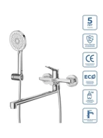 Смеситель с длинным изливом для ванны BelBagno Unique UNIQUE-VASM-L-CRM хром Смеситель с длинным изливом для ванны BelBagno Unique UNIQUE-VASM-L-CRM хром