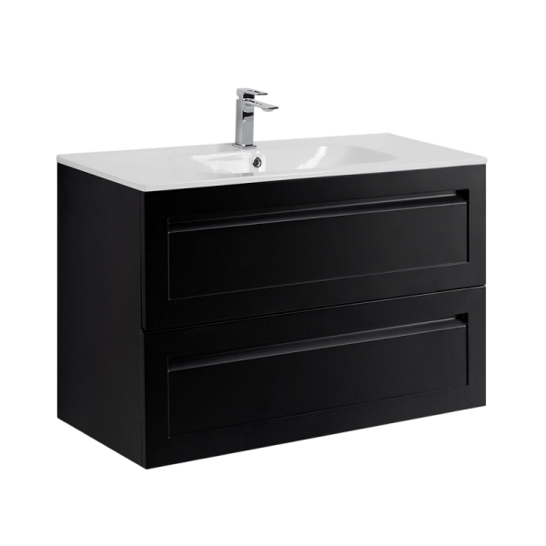 Тумба с раковиной Art&Max Platino 90 подвесная, черная матовая