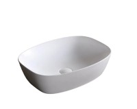 Накладная раковина Ceruttispa CR0064, 50 глянцевая белая, прямоугольная, фаянс