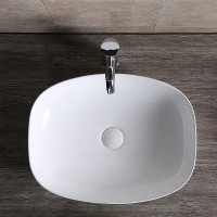 Накладная раковина Ceruttispa CR0064, 50 глянцевая белая, прямоугольная, фаянс