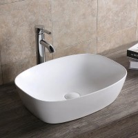 Накладная раковина Ceruttispa CR0064, 50 глянцевая белая, прямоугольная, фаянс