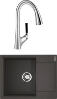 Комплект Мойка Omoikiri Daisen 65 черная + Смеситель Jacob Delafon Malleco E562-CP