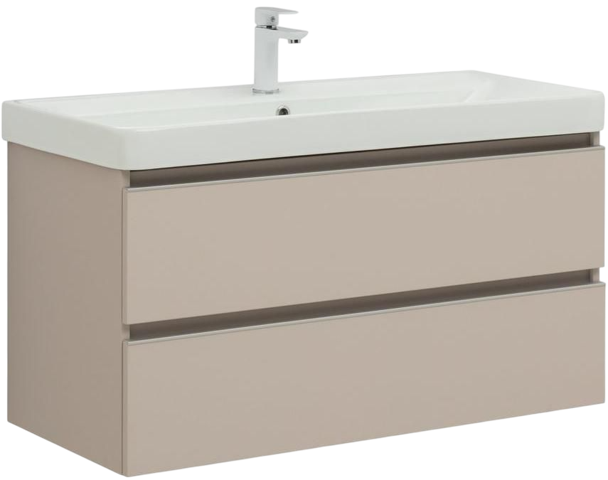 Тумба под раковину без столешницы Aquanet Вега 100 подвесная, бежевая