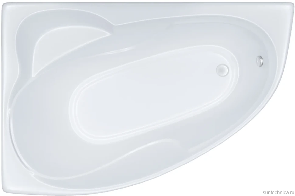 Акриловая ванна Triton Николь R 160x100 см, угловая, правая, пристенная, белая, асимметричная, с каркасом, с сиденьем